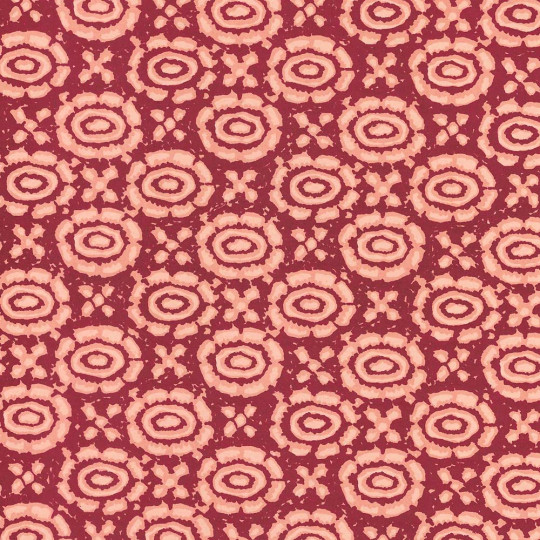 Red Stamped Floral Print Italian Paper ~ Carta Varese Italy